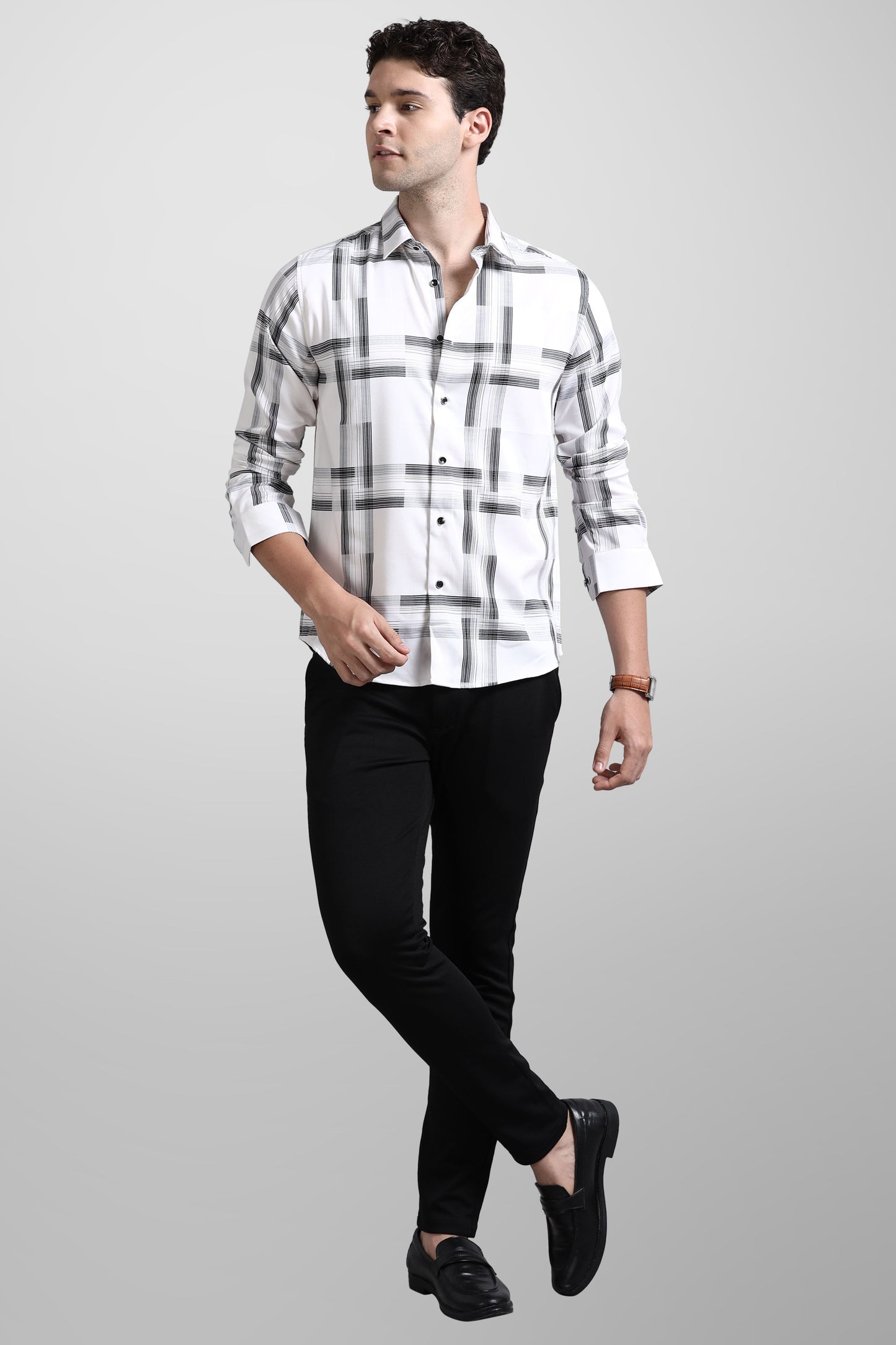 Premium White Check Shirt