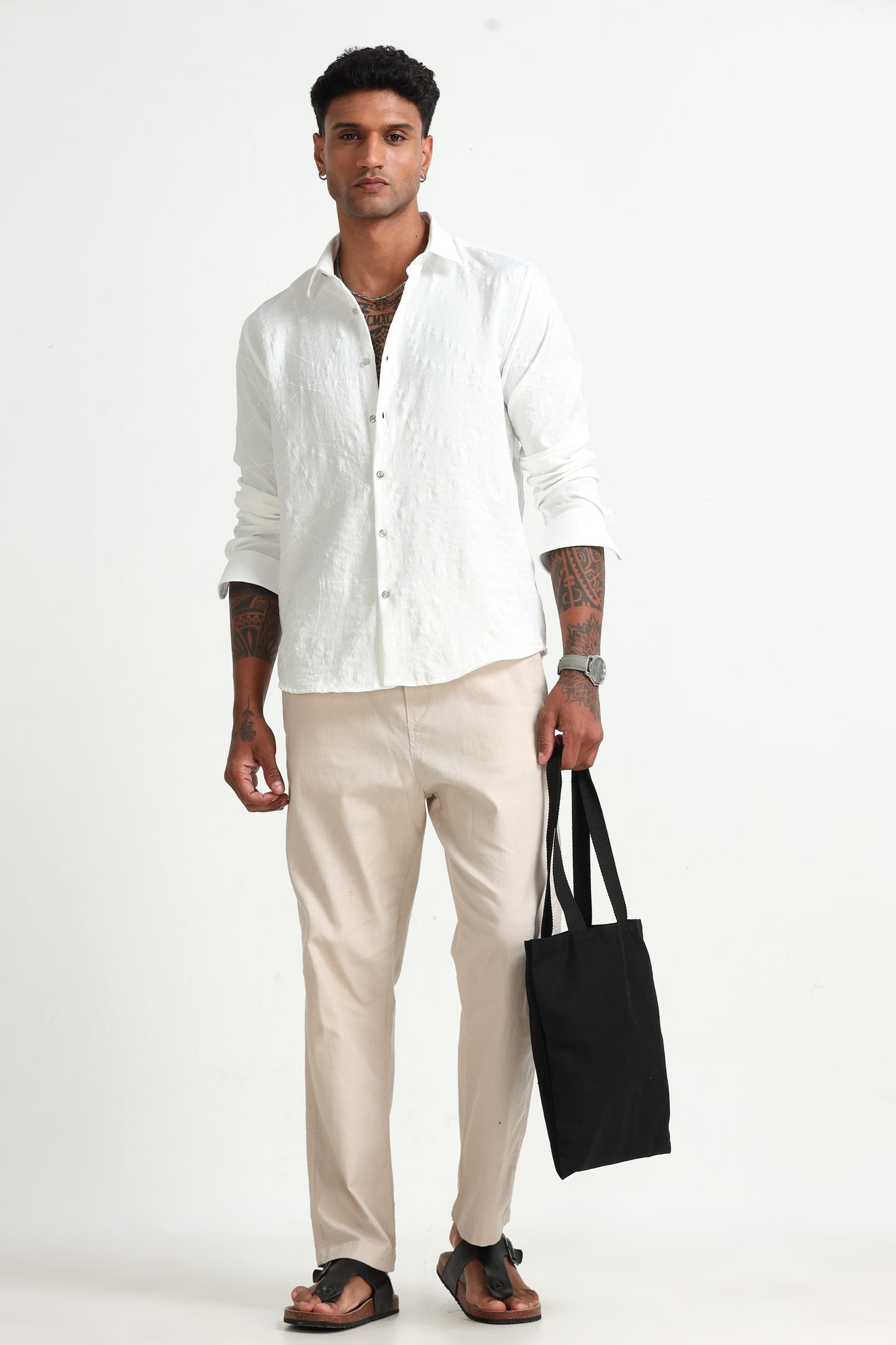 White Textured Shirt
